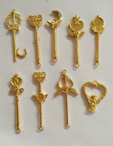 Золотой металлический аксессуар с аксессуарами, глина, волшебная палочка, DIY