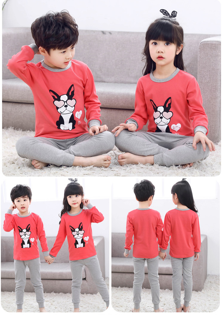 Bộ đồ lót trẻ em cotton ấm mùa thu quần áo cho bé mùa thu và mùa đông đồ lót bó sát bé trai bé gái 2-3 tuổi đồ ngủ trẻ em
