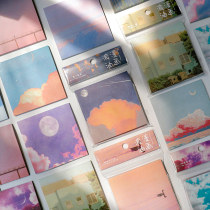 ins Girl Cardio Painting Convenience Stick N - Time Memorandum Message Sky Student Handbook Diy Decoration Note Paper