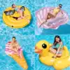 INTEX water mount floating row Adult children inflatable floating bed Swimming ring Adult water toys Vacation photo