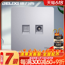 Deresi Wall Computer Cable Cable Jack Broadband Network Wire Switch Connector Socket Box Home Weak electric panel 86