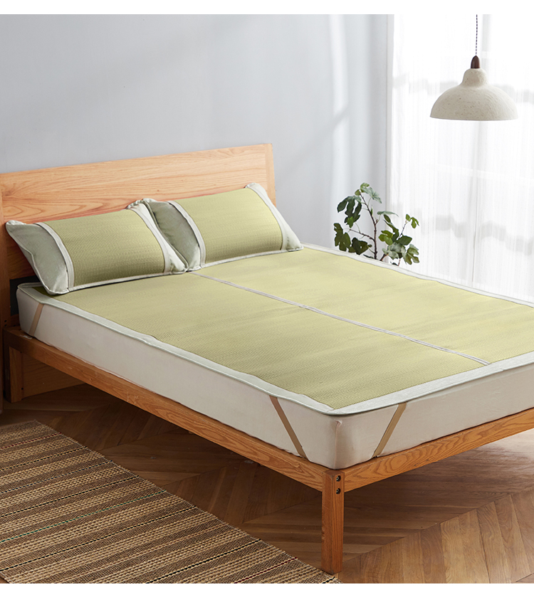 Dapu thảm tự nhiên mat sinh viên ký túc xá thảm rơm ba mảnh gối gấp 1,8 giường đôi - Thảm mùa hè chiếu cao su non