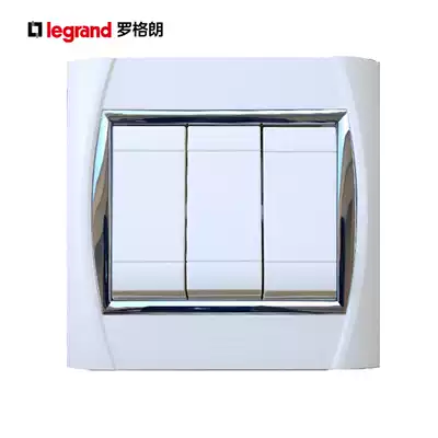 TCL switch socket three-position double small button switch 86 type S8 0 silver rhyme 3 open double cut 16A high power key