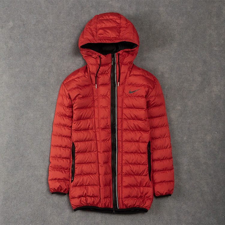 Nike Women's Mid-Length down Jacket with Hood, Simple Gray Duck Down, Warm, Breathable, Quick-Drying 683869-696