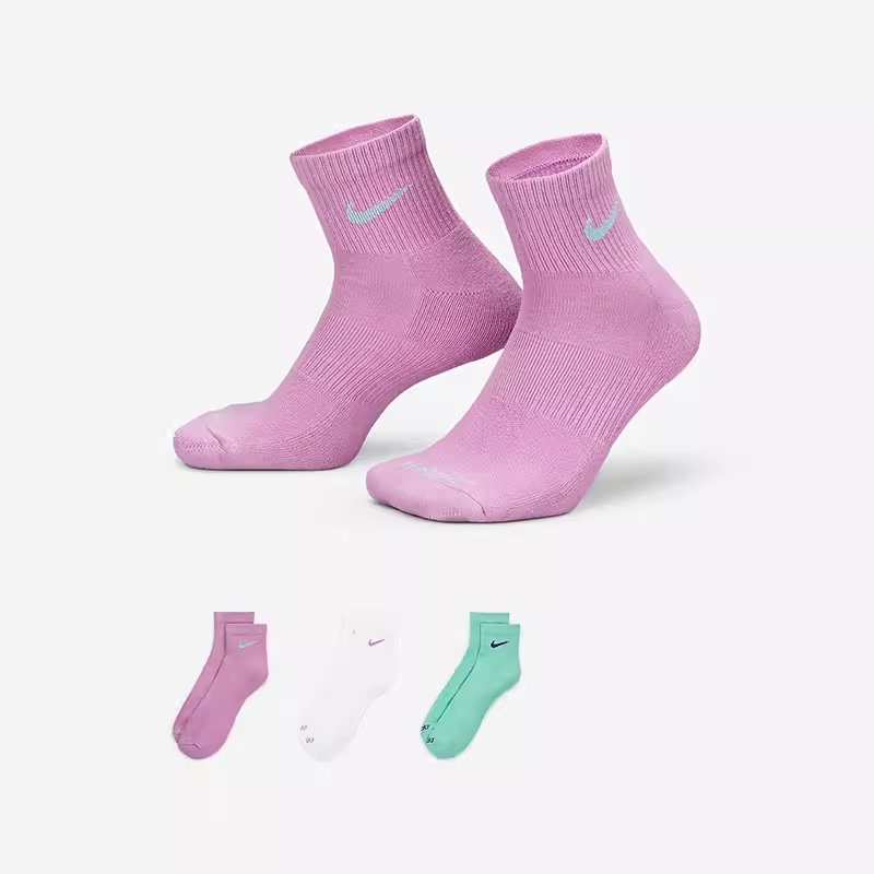 Nike Sports Socks Three-Pack Mid-Calf Quick-Drying Sweat-Wicking Breathable Cushioning Towel Bottom Sx6890-992-993