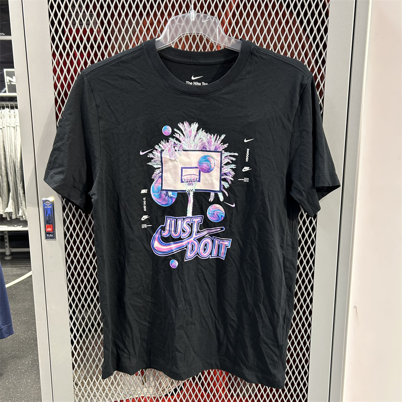 Nike Just Do It Nike Large Logo Basketball Short-Sleeve T-Shirt Men's Basketball Cartoon Trendy Fv8411-010