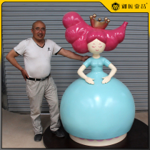 Large cartoon doll sculpture ornaments customized shopping mall beauty Chen props Jing princess bowl mixed hot and sour powder mascot