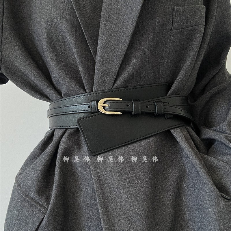 High-End Women's Waist Belt with Dress, Suit Jacket, European and American Style Belt Decoration, 2025 New Model, Black Belt