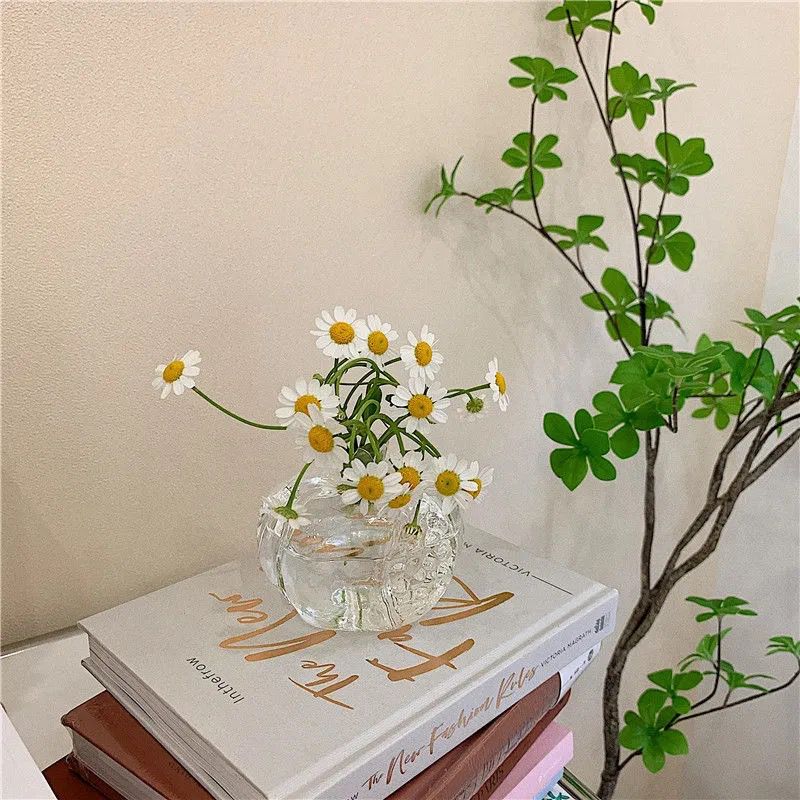 Modern Jane Joins day style fresh and creative glass vase desktop hydropony pewter swing parlor-room home