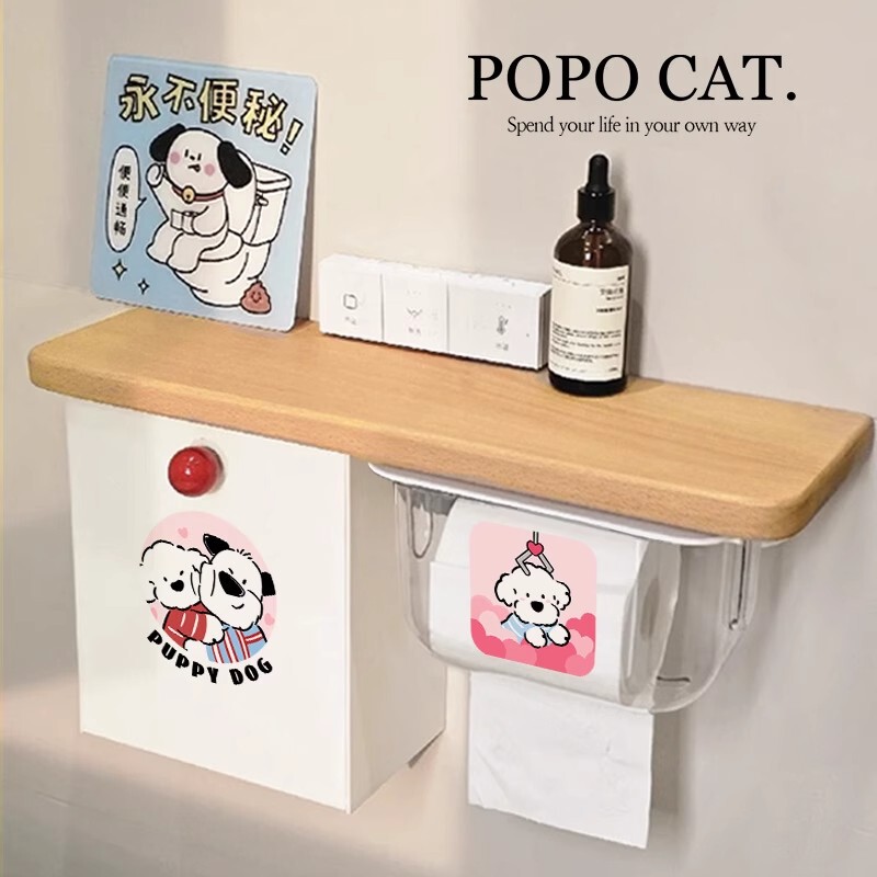 Bathroom Tissue Box, Wall-Mounted Side Shelf Next to the Toilet, Gap Storage Rack, Sanitary Napkin Storage Box, Toilet Paper Storage Cabinet