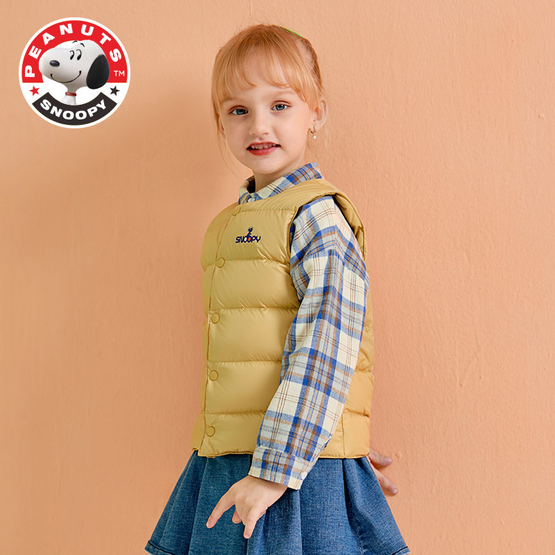 Snoopy children girls down vest broken code clearance baby boy flagship store infant