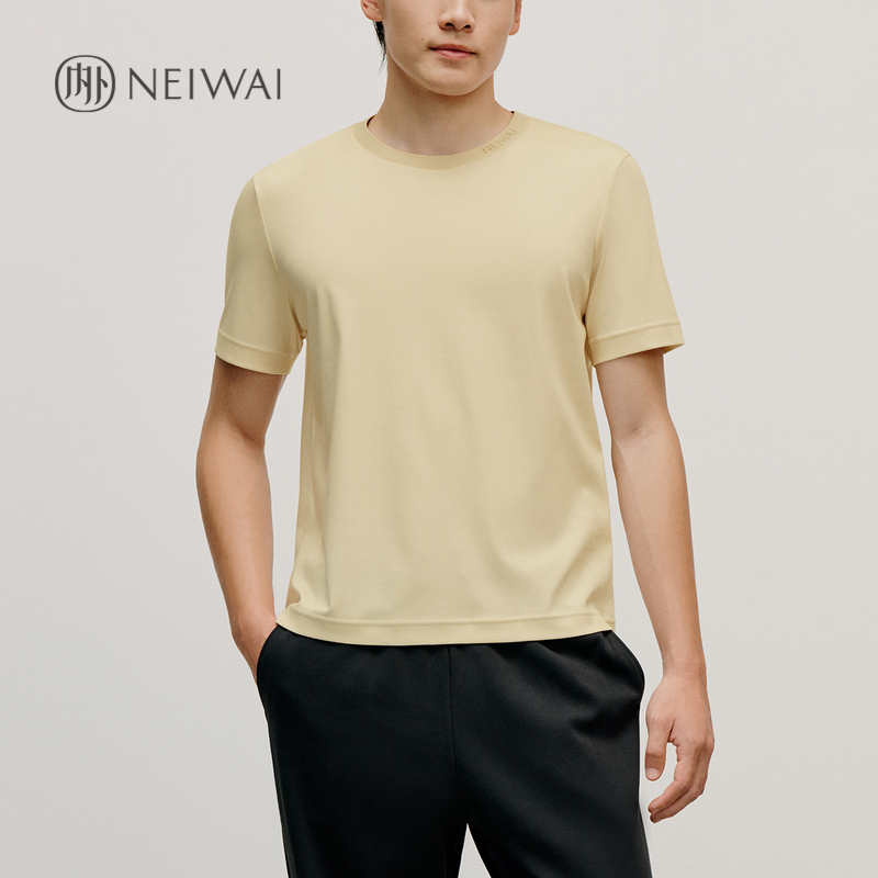 新作 メンズ コットン ラウンドネック Tシャツ 快適なホームウェア パジャマ 通気性 NEIWAI231ML3301