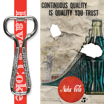 Coca-Cola bottle opener bottle key chain chain medium antique 60-70 s inventory first year old