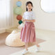 Summer girls short-sleeved T-shirt cute skirt suit 2022 middle-aged children's puff sleeve top student two-piece set