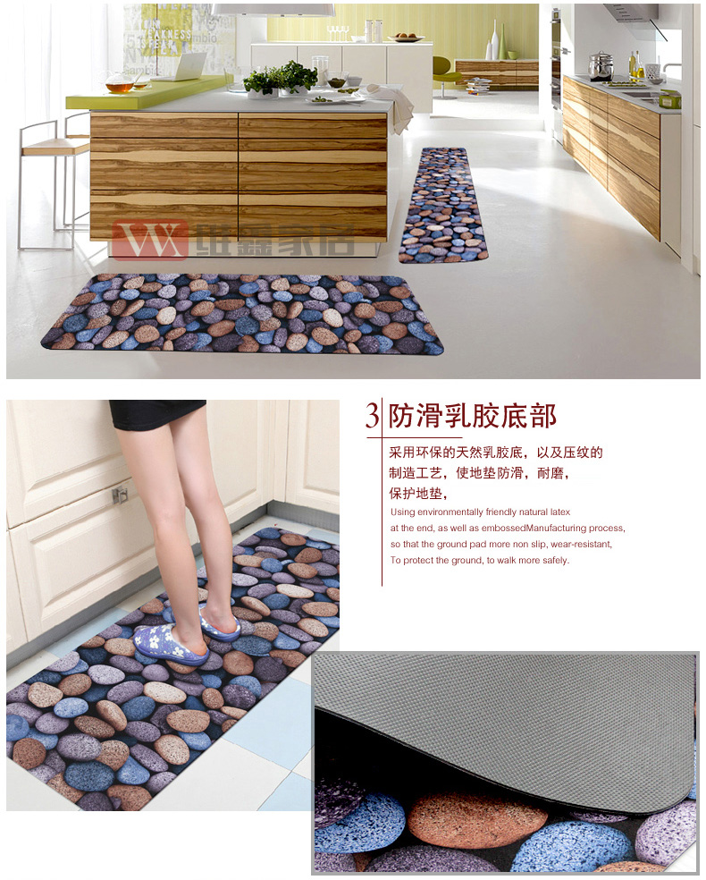 3D sàn mat cửa mat cửa mat cửa nhà bếp dải cao su mat tatami non-slip tầng mat tùy chỉnh