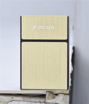 Authentic Focus Cigarette Case for Men, Creative and Personalized 20-Pack Portable Metal Cigarette Case for Men and Women, Protective Cover for Men