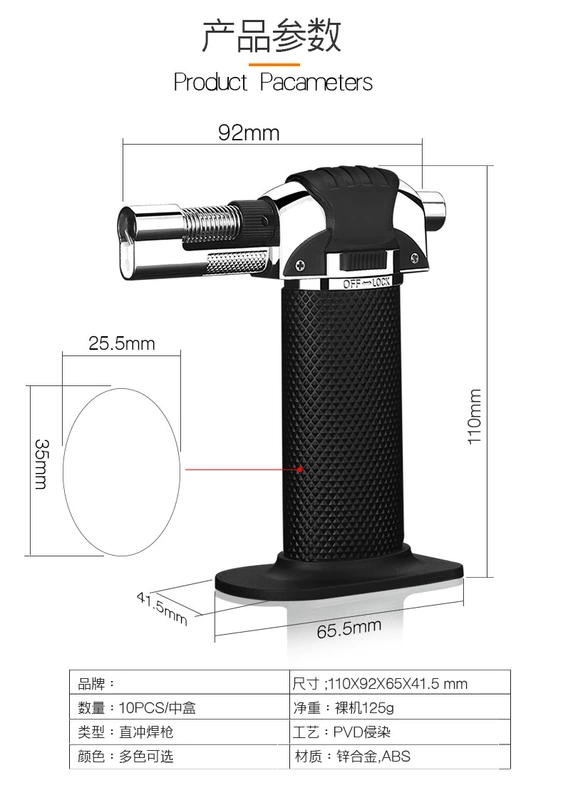 Airbrush ngọn đuốc hàn lửa thẳng vào lửa mở bơm lửa hỏa lực nhẹ hơn hộp quà nhẹ