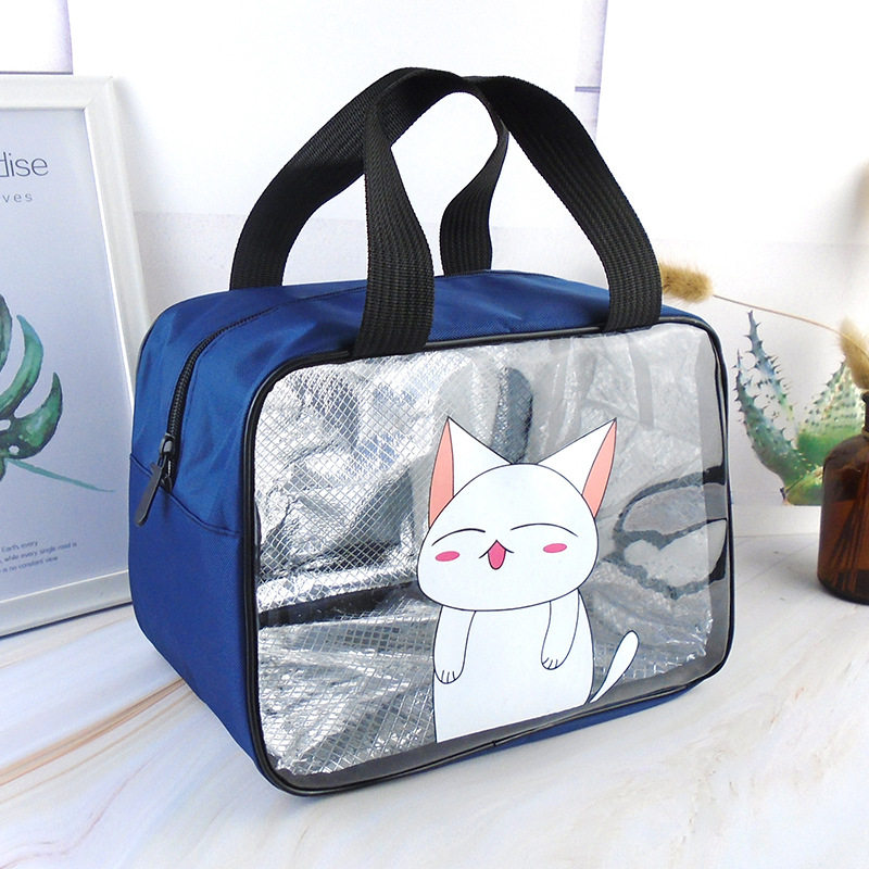 Transparent Cartoon Lunchbox Handbag Handbag for men and women Large-capacity Lunch Bag Upper Class Wash Bath for bath Bath Bag