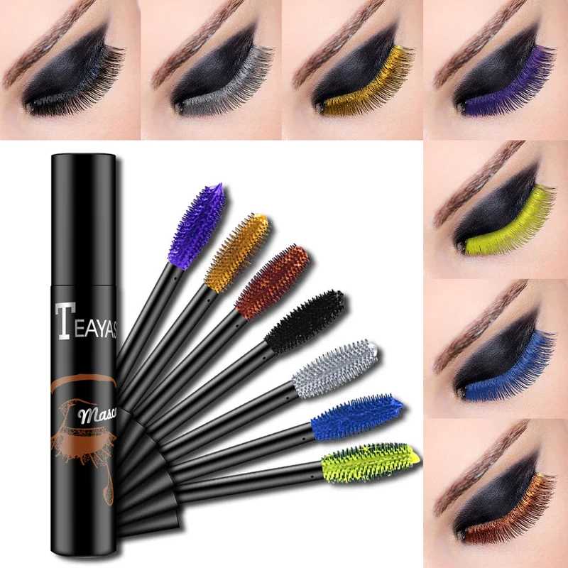 Mascara màu kéo dài dày đặc màu xanh xanh tím vàng bạc đồng huỳnh quang màu xanh lá cây không nở - Kem Mascara / Revitalash