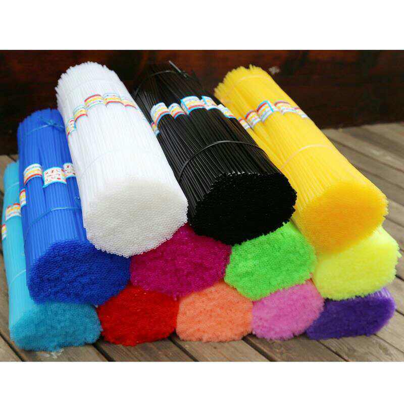 Medium coarse opaque candy color non-luminous woven folding lucky star tube star paper plastic straw tube