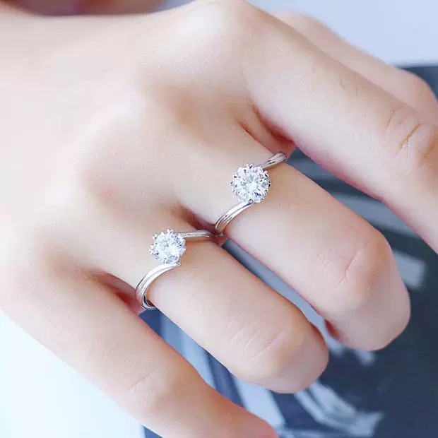 Импортное платиновое Diamond обручальное кольцо, 925 пробы серебро, платиновый 950 пробы, 2 карата