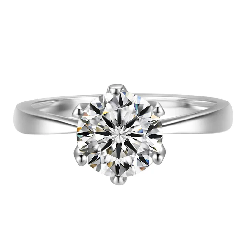 Импортное платиновое Diamond обручальное кольцо, 925 пробы серебро, платиновый 950 пробы, 2 карата