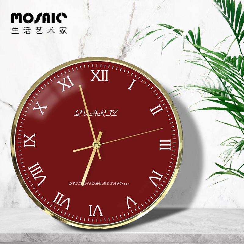 Modern minimalist light luxury white bottom black bottom scale digital Roman mute home living room bedroom office quartz wall clock