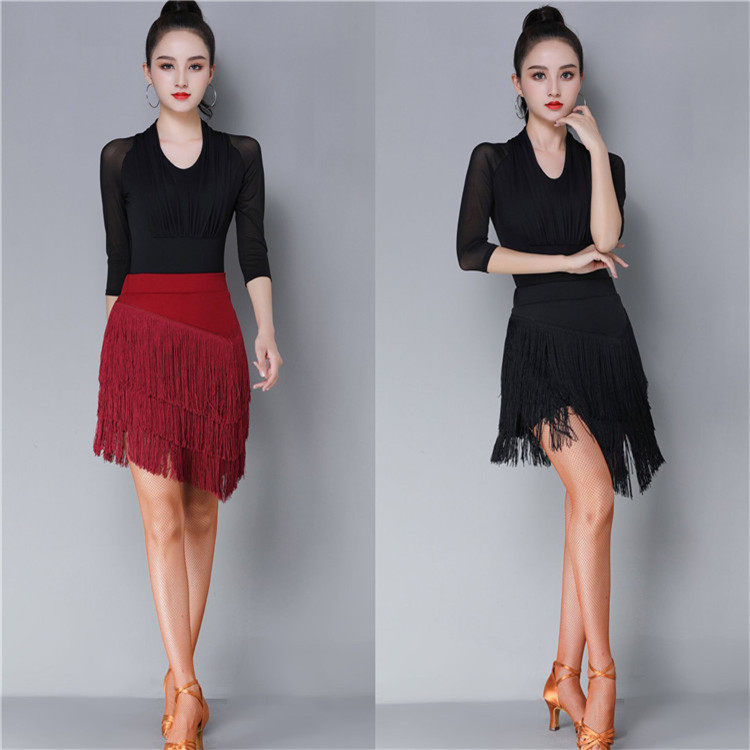 Latin dance dress female adult one-piece shirt shirt gimmire skirt dance costume spring and summer New
