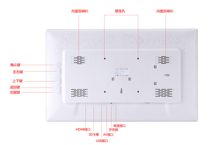 19 khung ảnh kỹ thuật số 22 inch máy quảng cáo khung ảnh điện tử hỗ trợ video độ phân giải cao 1080P với HDMI