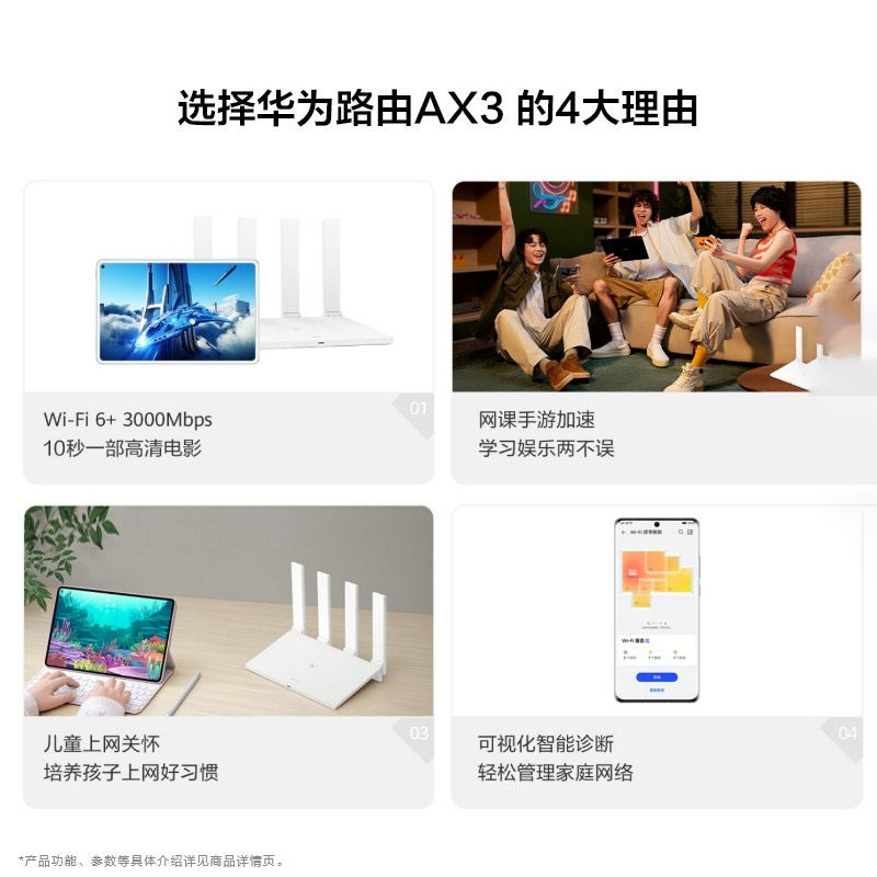 Huawei Router Ax3 Router Wifi6 Gigabit Port Dual-Band Routing 5g Wall-Penetrating King Be3Pro Wifi7