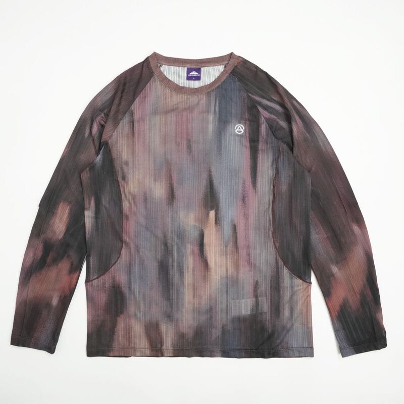 Aerbeisi Ice-Dyed Printed Casual Cycling Shirt with American Tie-Dye Design, Long-Sleeved Loose Base Shirt for Men