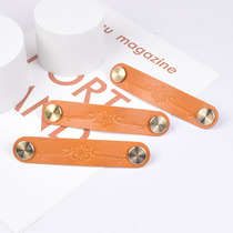 Head Layer Cow Leather Handle Nordic Light Extravagant Italian Cortex Genuine Leather Pure Copper Wardrobe Door Drawer Child Crashworthy Handle