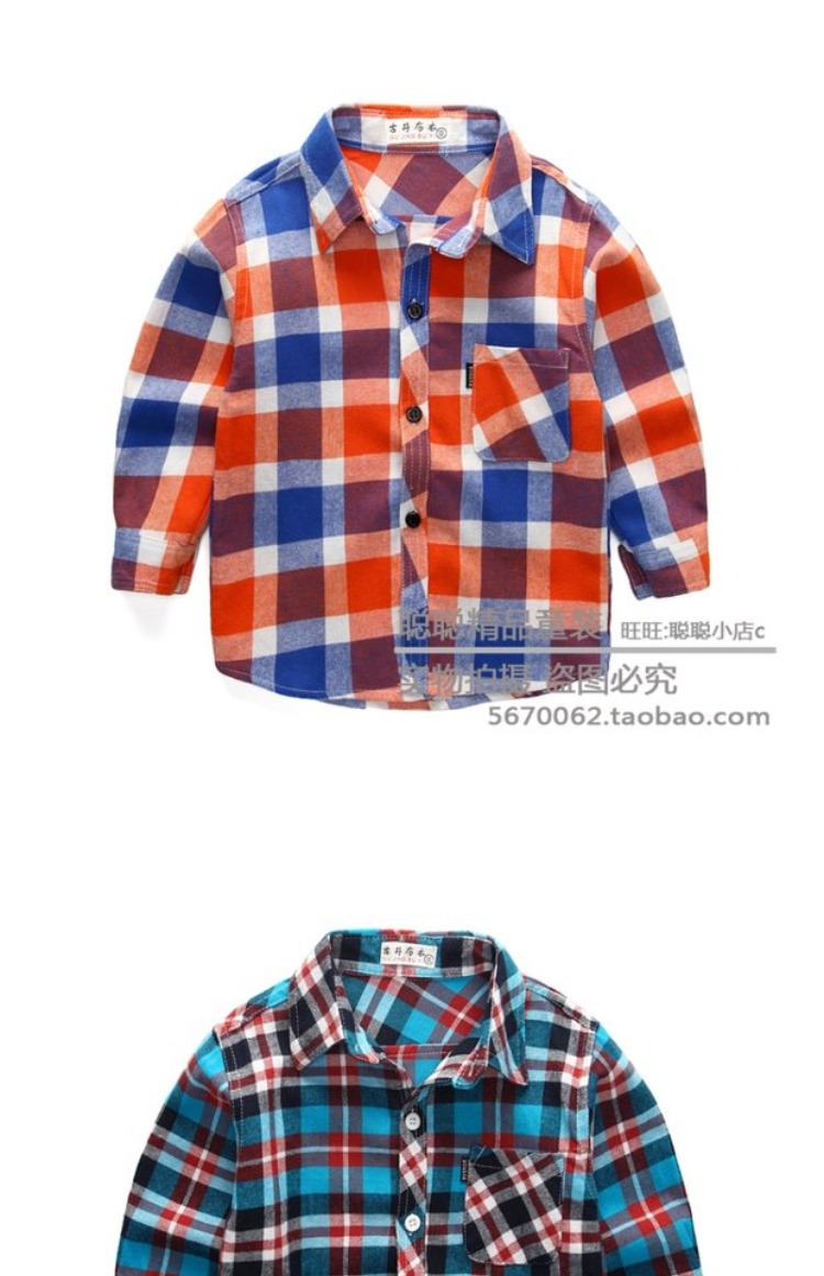 Áo sơ mi cotton bé gái bằng vải cotton trẻ em dài tay Áo sơ mi trẻ em mùa thu kẻ sọc áo dày shop trẻ em