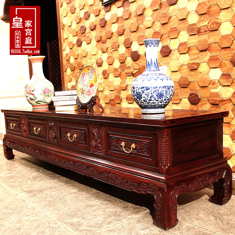 East African Black Acid Branches Red Wood TV Cabinet Living Room Furniture New Chinese Solid Wood 2 0 m TV Put Shadows Storage Lockers