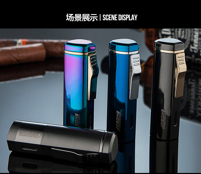 JOBON Zhongbang bật lửa nhẹ bơm hơi khí cá tính sáng tạo nam thẳng ào ạt hộp quẹt dupont