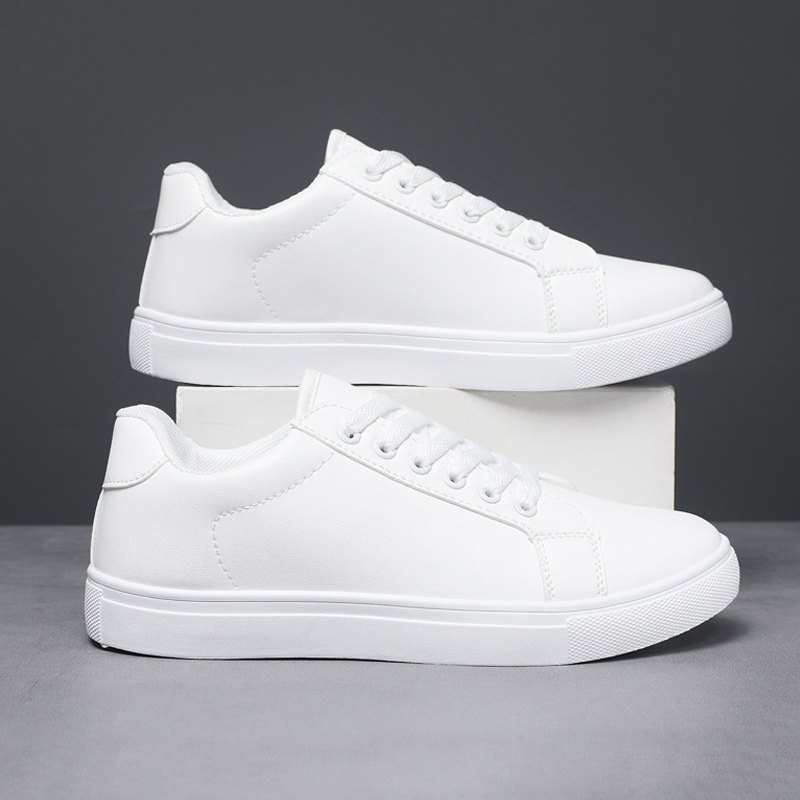 Foreign Trade Large Size Men's Shoes 46 47 48 White Sneakers Men's Pure White Casual Sports Shoes 2026 New Style Sneakers Leather Surface