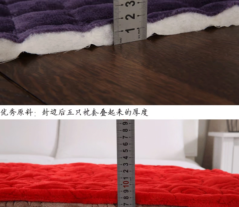 Cà tím da ngày đông cộng với nhung dày sang trọng vỏ gối ấm flannel rắn màu gối siêu mềm tăng tùy chỉnh - Gối trường hợp