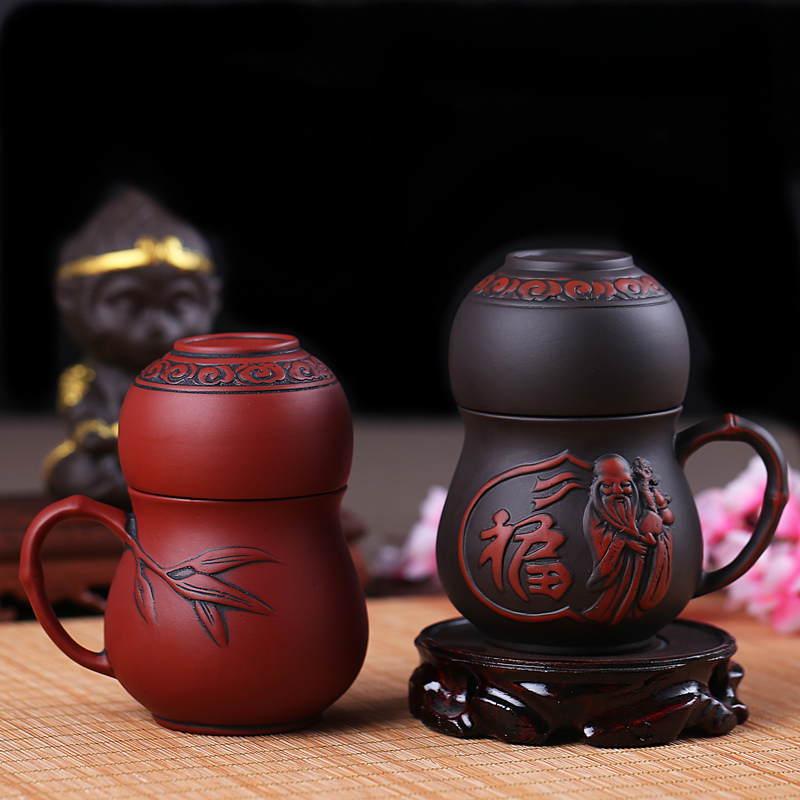 Yixing purple sand cup filter pure hand-made single cup ceramic cup fast-cup cup cup cup Kung fu tea cup