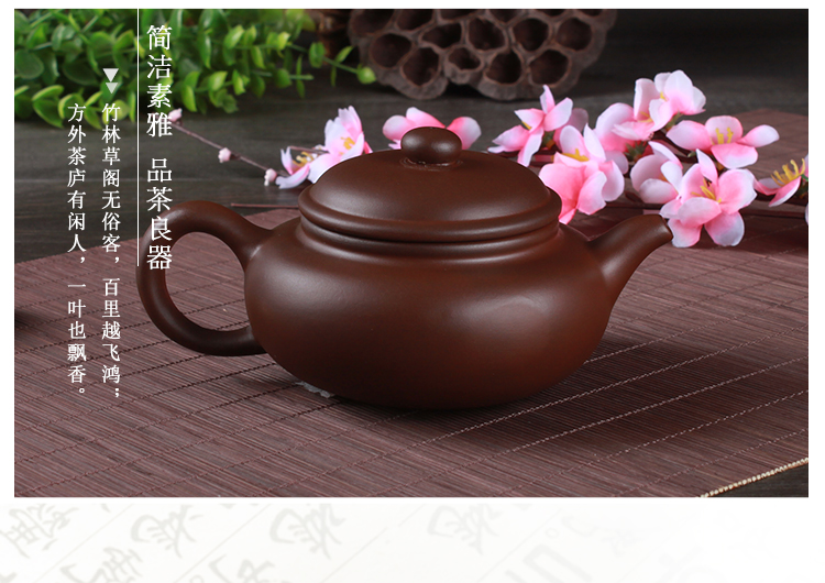 Bộ ấm trà bằng tay gốm sứ đặt nhà cổ nồi màu tím cát ấm trà lớn kungfu bộ trà bình pha trà