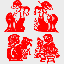 Paper-cut window grilles 38 festive window stickers Mothers Day stickers traditional rice paper hollow finished products carved paper semi-finished products