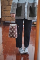 Moumo South Independent Studio All Chuanming Pomppia Long Ear Rabbit Bucket Bag Hands Carrying Bags Inclined Backpacks