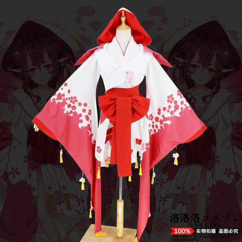 Bộ phận Netease Yin Yang, vị thần theo phong cách SR Peach Blossom Demon không đánh thức kimono COSPLAY quần áo trò chơi hoạt hình - Cosplay cosplay tifa