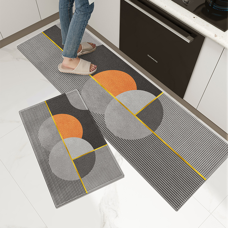 Light luxury simple kitchen floor mat anti-slip anti-oil carpet water absorption foot mat home mat 2022 waterproof and dirt resistant customization