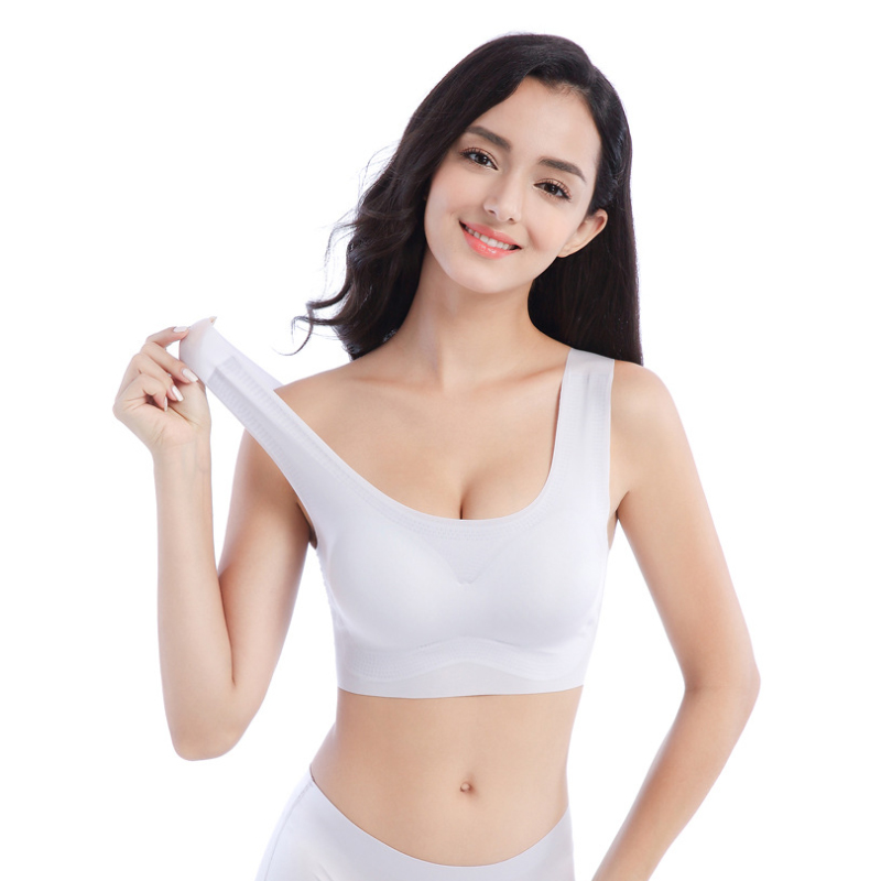 phụ nữ đang lót Big chất béo MM không thể thao vòng thép vest lụa băng mỏng áo ngực sốc miễn vẻ đẹp lại chạy tập