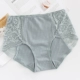 Quần lót nữ kích thước lớn, cotton tinh khiết lưng cao tam giác ren sexy bên béo MM200 kg quần lót cotton túi hông thoáng khí - Giống cái