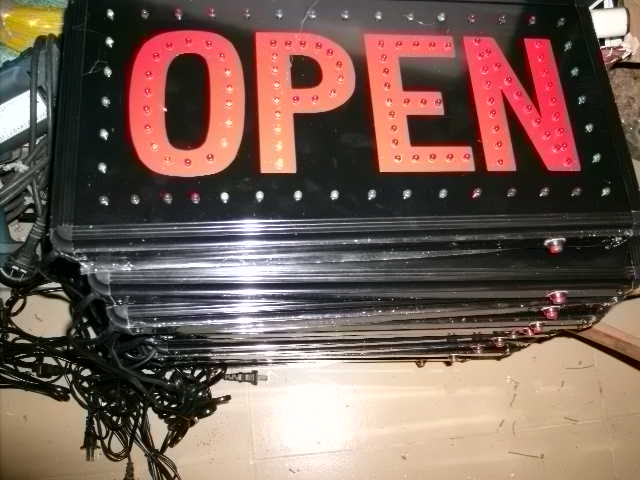 LED electronic light box LED billboard LED signage emitting character OPEN gold drill