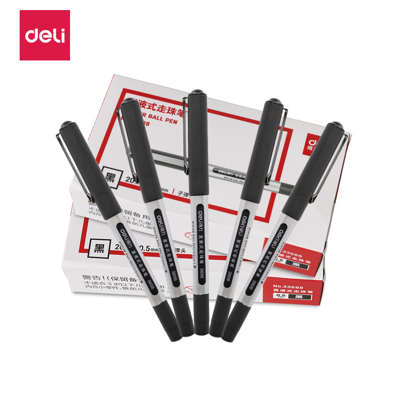 Able straight liquid type water-based ballpoint pen in pen 20 signature pen water pen straight liquid pen black business students use