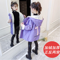 Girls windbreaker coat spring and autumn clothing 2021 New Net red ocean gas 12 middle and big children Girl 13 years old 15 plus Velvet