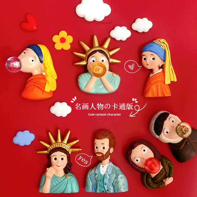 Cute Goddess Blow Balls Fridge Stick Resin Fridge Decorated Magnet Post Message Stick Magnet Magnet Magnet Sticker