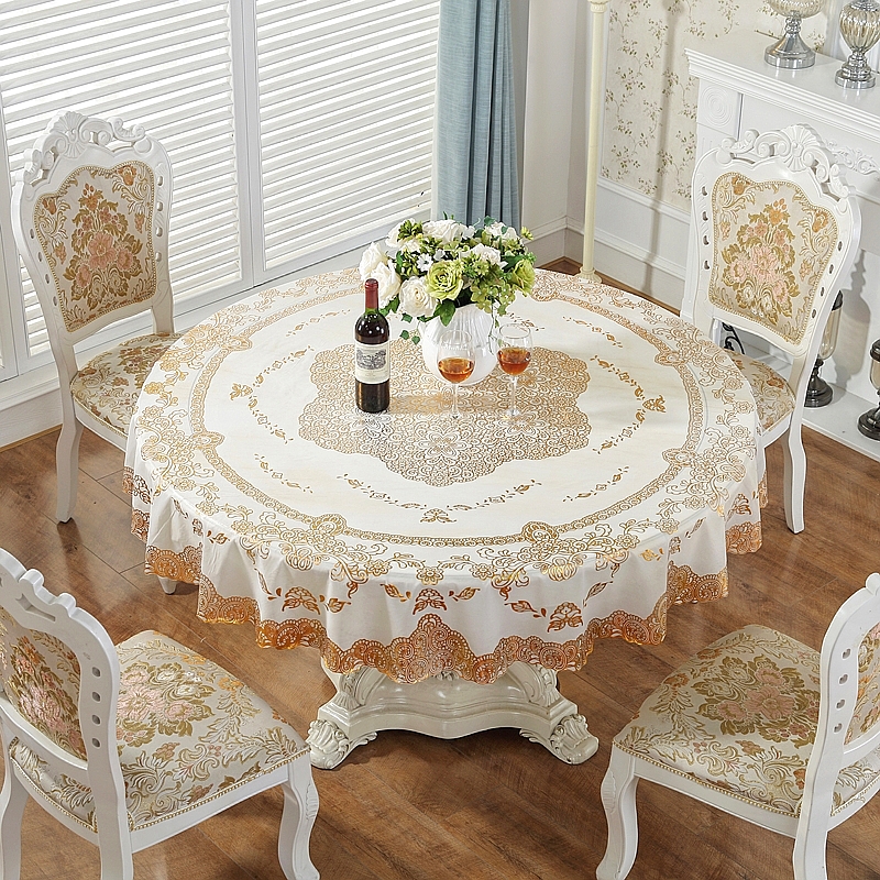 Round table cloth pvc bronzed table dining room Dining Room Hotel Big Table Cloth Free Wash Oil Modern Eurostyle One-off